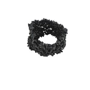 Black Stone Chip Chunky Stretch Bracelet Multi Strand Polished‎ Irregular Nugget